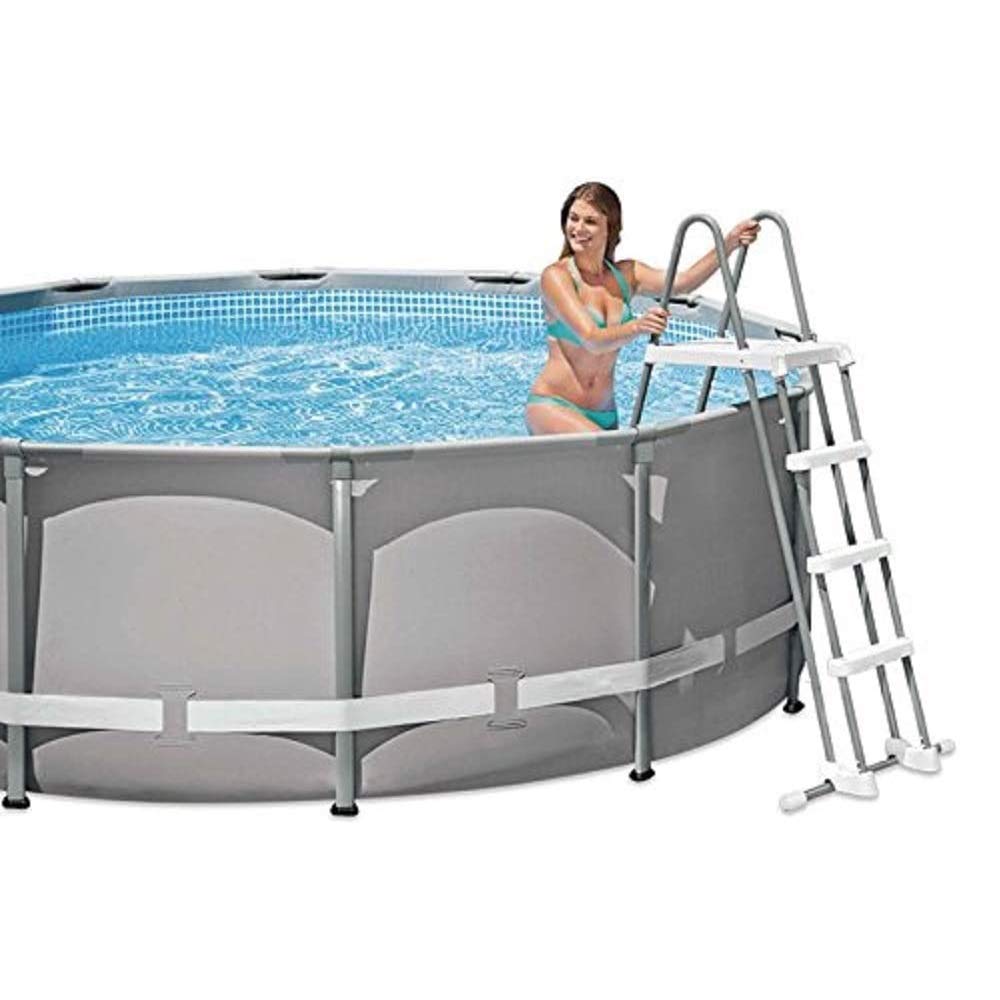 Intex 28076E Deluxe Pool Ladder with Removable Steps for Intex Pools with Wall Height of 48 Inch