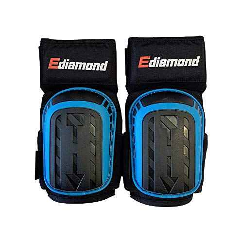 EDiamondTools Professional Knee Pads for Construction, Flooring and Cleaning with Heavy-duty Gel Cushion & Anti-Slip Adjustable Straps