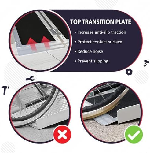 PENSUN 3FT Wheelchair Ramp, 36" L x 29" W Threshold Ramps, Non-Skid Portable Foldable Wheelchair Ramps for Steps, Lightweight with Handle, for Home, Stairs, Doorways, Curbs / 600lbs Capacity (3FT)