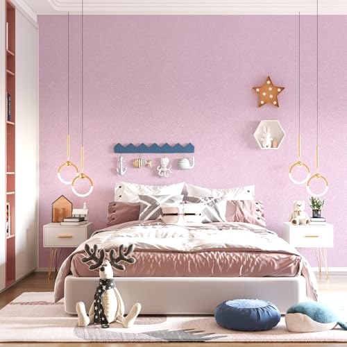 Yun-aeon Pink Silk Peel and Stick Wallpaper 17.3"x120" Embossed Textured Contact Paper Removable Waterproof Self Adhesive Vinyl Wallpaper for Bedroom Kitchen Cabinet Furniture