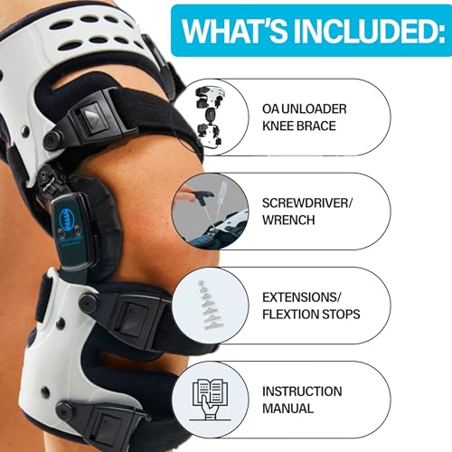 Comfyorthopedic OA Unloader Knee Brace For Medial Knee Pain, Arthritis Support, Osteoarthritis, Bone on Bone Inside Cartilage Joint Side Stabilizer L1851 L1843, Adjustable Plus Size Fits Up to 32in Thigh Circumference