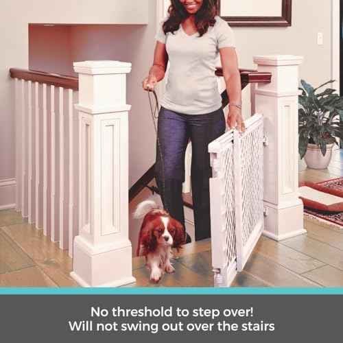 Toddleroo by North States - Stairway Secure Baby Gate: Plastic Baby Gate for Stairs & Doorways - Adjustable Indoor Safety Gate - Made in USA - 27 to 41 Inches Wide - 27 Inches Tall - Ivory