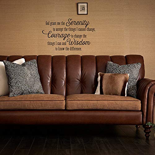 God Grant me The Serenity to Accept The Things I Cannot Change Courage to Change The Things Vinyl Wall Decal Bible Scripture Inspirational Quotes Prayer Wall Art Letters Religious Home D?cor