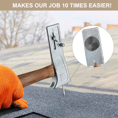 Magnet Roofing Hatchet,17oz Magnetic Faced Roofing Hatchet for Quick Installation of Roofing Nails And Felt Caps