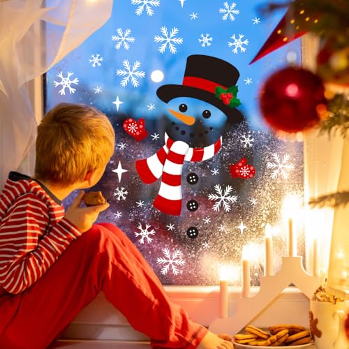 IMISHM 6 PCS Christmas Door Decorations Removable Christmas Wall Stickers Christmas Door Stickers Christmas Window Stickers for Christmas Winter Home Indoor Decorations