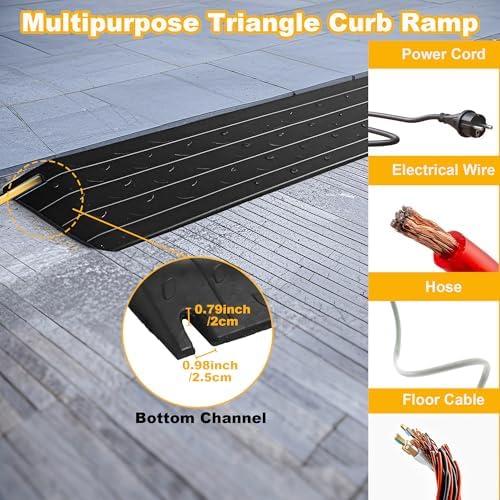 1.5" High 2 Pack Wheelchair Ramp Rubber Threshold Ramps for Home Doorways, 2200 lbs Weight Capacity, Non-Slip Surface for Wheelchair,Strollers,Scooters Home Doorways Use(1.5" High, 2 Pack)