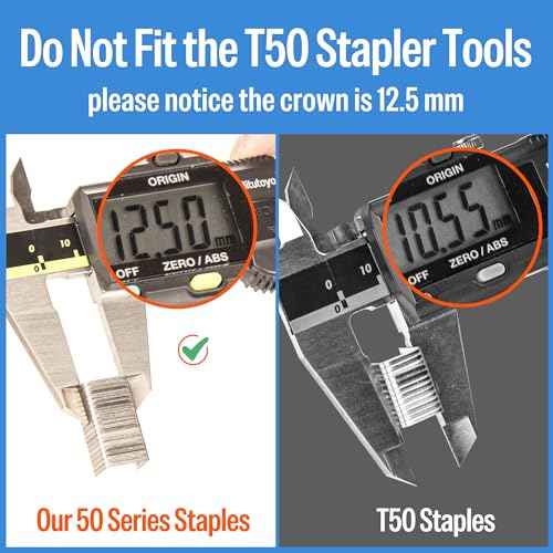 meite 20 Gauge 304 Stainless Steel Upholstery Staples, 1/2-Inch Crown with 1/2-Inch Leg Length, Heavy Duty Staples for Construction, Furniture, Crafts & DIY Projects (1 Box)