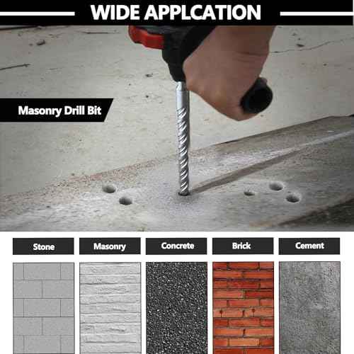 1-1/2 x 18 inch SDS Max Rotary Hammer Drill Bit, 38mm x 460mm Carbide Tip Masonry Drill Bit,Concrete Drill Bit for Masonry, Brick, Stone, Concrete (Length :460mm / 18 inch, 38mm (1-1/2 in) Diameter)