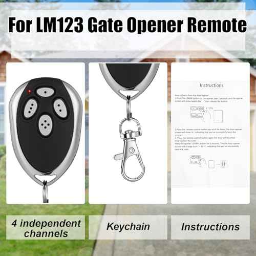 Kingdder 6 Pcs 4 Channels Gate Opener Remote Compatible with Aleko LM123 433.92mhz Garage Door Remote Control Transmitter with Keychain for a Variety of Doors, Easy Programming