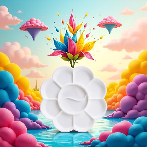 White 1 Pcs 4.7 Inch Paint Tray Palettes Paint Pallet Paint Tray for Kids, Plastic Palette, Paint Pallets for Kids Palettes and Palette Cups