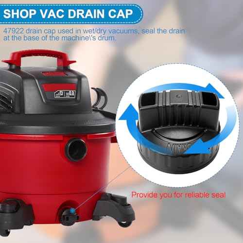 47922 Vacuum Drain Cap for Ridgid Shop Vac Vacuums Cleaner and Craftsman Shop Vacuum, Wet Dry Vac Cleaner Replacement Drain Plug 1.97'' ID, Upgraded Shop Vac Replacement Parts & Accessories - 1Pack