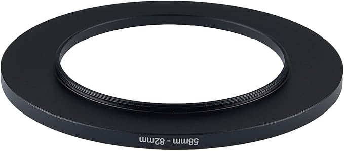 58mm to 82mm Step-Up Ring，58mm to 82mm Metal Step-Up Ring for All Brands 82mm UV ND CPL Filter