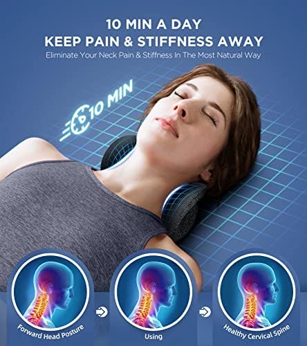 Osteo Neck Stretcher with Magnetic Therapy Cover, 2 Modes[Gentle/Strong] Pain Relief Cervical Traction Device, No Smell Neck and Shoulder Relaxer, Chiropractic Pillow for TMJ Headache Spine Alignment