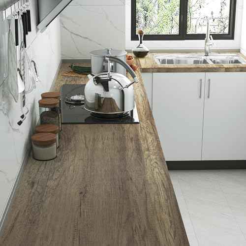 Wood Grain Contact Paper Peel and Stick Wooden Wallpaper Removable Self-Adhesive Faux Wood Look Vinyl Decorative Roll Thicken No Bubble Design for Old Furniture Refurbishment DIY 16x118 inch
