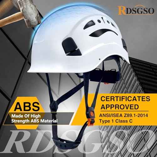 Industrial Safety Helmet RGS-8C Adjustable Vents, 6-Point Suspension Breathable Lightweight Hard Hats for Construction,Outdoor Work ANSI Certified