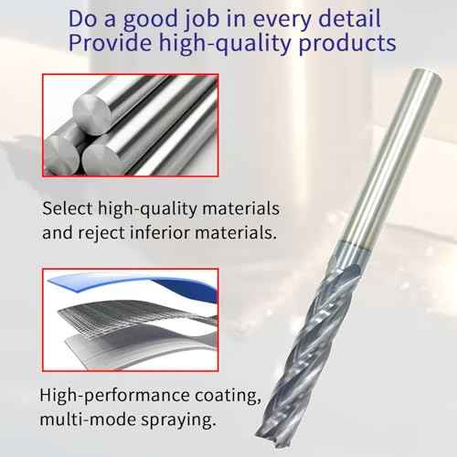 3/8" Carbide End Mill, Extra Long, 4 Flute Solid Carbide Square End Mill, 4" Overall Length, Single End, Helix Angle: 30¡Æ, AlTiN Coated,3/8" Cutting Diameter,1-3/4" Length of Cut