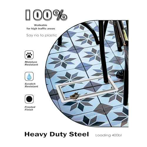 Floor Vents 4x10, Heavy Duty Steel Floor Register, 50% Higher Ventilation Performance Than Others, Sleek Modern Design, Sandtex White Finish, Fits Tile Wood Inserts, Floor Vent Covers for Home Floor