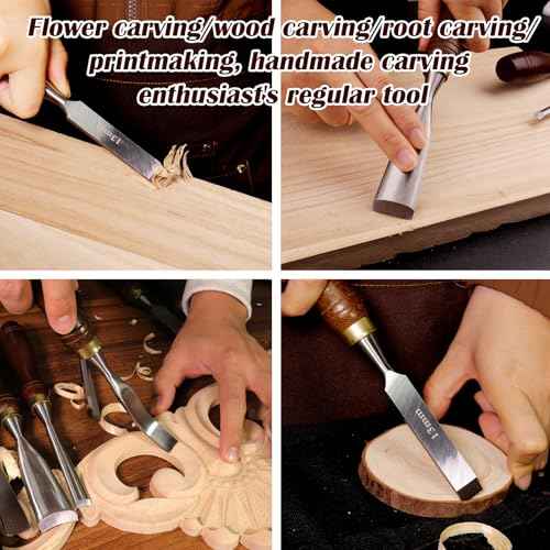 12-Piece Wood Carving Chisel Set - CR-V 60 Steel Multi-Shape Edge Gouges Carving tool for Woodworking Beginners and Professionals with Storage Case