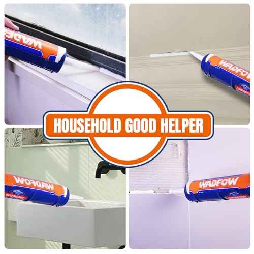 Caulking Gun, No Drip Caulk Gun,9" Drip Free Adjustable Hand Caulking Gun with Comfort Grip and 360¡Æ Rotary Design, Smooth Round Rod for 10oz Caulk Tubes,WCG4109D, Blue