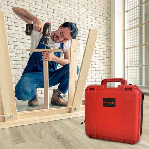 Tool Case for Milwaukee M18 Impact Drill Driver Combo Kit - Tool Box for Milwaukee Power Drill & Impact Set - Battery & Charger (Case Only) (Red & Black)