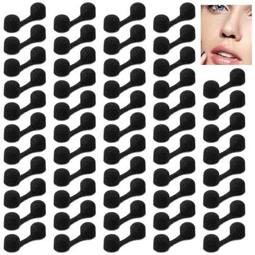 100PCS Sponge Nose Filters, Disposable Nose Plugs Bulk Sponge Nostril Filters for Dust, Spray Tanning, Welding (Black)