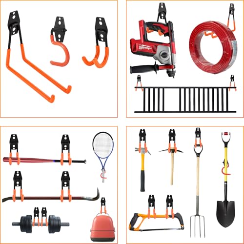 24 Pack Garage Hooks Steel Heavy Duty Garage Storage Hooks Utility Steel Wall Mount Garage Hanger&Organizer for Bikes,Garden Tools, Ladders, Bulk Items£¬Ropes and More Equipment