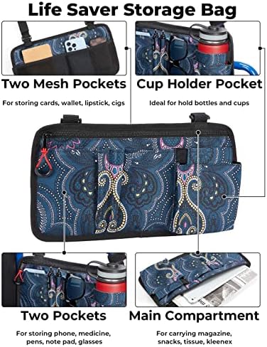 JOYTUTUS Walker Side Bag, Wheelchair Armrest Storage Pouch with Cup Holder, Wheelchair Accessories for Seniors, Walker Bag Cup Holder for Walker, Rollator, Electric Scooter or Wheelchair