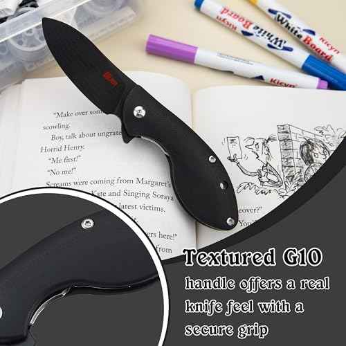 JIN Starry G10 Pocket Knife for Kids, DIY Knife Making Kit, Safe Fidget Toy, Black G10 Blade Handle, EDC Folding Knives, Camping, Boys Scout