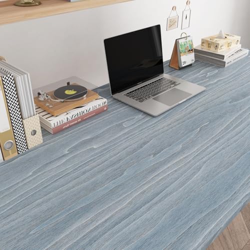 Livelynine Light Blue Wood Wallpaper Peel and Stick Wood Grain Contact Paper for Countertops Cabinets Desk Cover Kitchen Countertop Vinyl Wrap Waterproof Adhesive Cabinet Wall Paper Liner 15.8x78.8