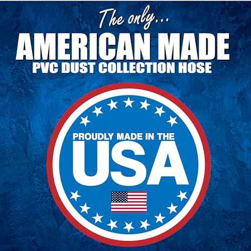 PVC Dust Collection Hose w/4 Thumbscrew Clamps, Puncture Resistant, Carbon Steel Wire, Clear Flexible PVC Dust Collector Hose, Proudly Made in USA (5" x 10')