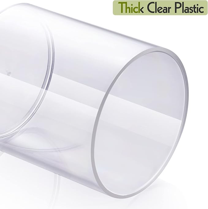 AOZITA 8 Pack Acrylic Qtip Holder Dispenser with Lids & Labels, Cotton Swab, Ball, Round Pads, Floss Picks Storage Canister - Clear Plastic Apothecary Jar for Bathroom Vanity Makeup Organizer