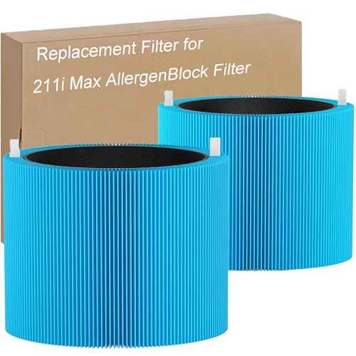 211i Max AllergenBlock Replacement Filter Compatible with Blue Pure 211i Max Air Purifier, Premium Filter and Activated Carbon for Blue Pure 211i Max, Compare to part # F2MAX 2pack