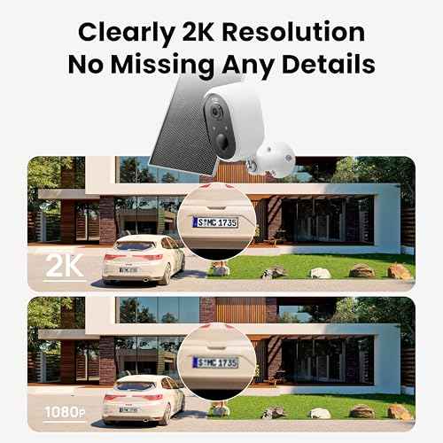 Solar Security Camera Outdoor Wireless, 2K Color Night Vision, Battery Powered PIR Motion Detection,2.4GHz WiFi Cameras for Home Surveillance, Light and Sound Alarm, 2-Way Audio