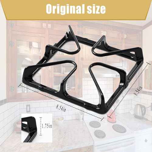 Upgraded WB31K10034 Burner Grates, Cast Iron Replacement Parts for GE Gas Stove Top, 8.54 X 8.54 inches Square Grates 4-Pack