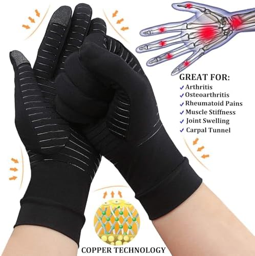 Big Mango 2 Pairs Pack Copper Arthritis Gloves, Compression Gloves for Women Men Relieve Pain from Rheumatoid Arthritis, Carpal Tunnel, Swelling, Everyday Hands Support (Open Finger + Full Finger, XL)