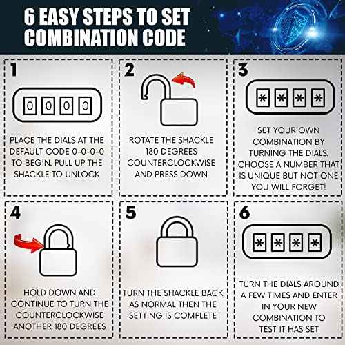 Jekosa¢ç JKC/50 [Weatherpoof] Heavy Duty Combination Lock Outdoor - Lock with 4 Digit Code [No Key] - Ideal for Gate, Shed, Fence