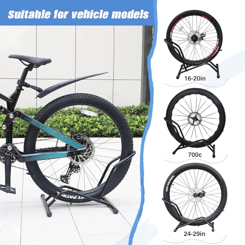 Bike Floor Stand for Mountain MTB & Road Bicycles 23c-4.0 inch Wide Tire 20-29 inch Tire Indoor Outdoor Bike Rack Bicycle Floor Stand Black