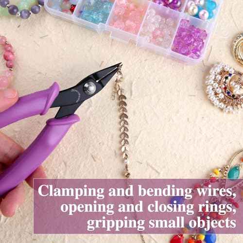 SPEEDWOX Long-Nose Pliers 5.5" Mini Tweezer Nose Pliers Chain Nose Plier Flat Nose Specialty Pointed Nose Micro Plier With Smooth Jaws 1mm Diameter Tip Small Jewelry Making Needle Nose Plyers