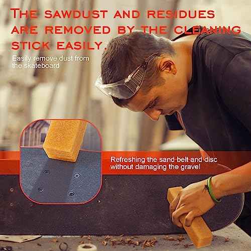 Sanding Belt & Disc Cleaner Stick 1-1/2"x1-1/2 x7-7/8 - Natural Rubber Abrasive Reviver for Woodworking Sanders, Restores Grit & Extends Belt Life