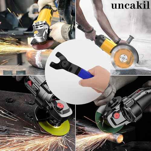 Adjustable Angle Grinder Spanner Wrench Universal Tool Small Pin Spanner Wrench,A Locknut,Pocket Door Suitable for 4 ",5", 6 ",7" and 9" Electric Angle Grinders(Blue,Including One Hex Key)