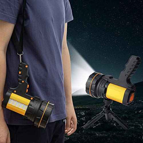 Super Bright Most Powerful Cordless Handheld Spotlight High Lumens Rechargeable Big LED Flashlight, Large Searchlight Long Lasting Long Range