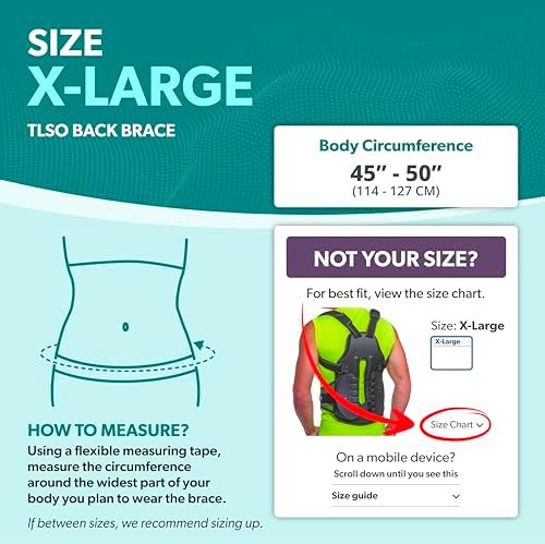 BraceAbility TLSO Full-Body Back Brace Support - Hard Turtle Shell Jacket for Thoracic Kyphosis, Parkinson's Disease, Fractured Spine, Scoliosis, Postural Correction, Post-Surgery Recovery (XL)