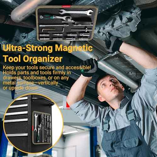 Magnetic Tool Organizer, Mechanic's Magnetic Tray, Screw Mat & Garage Accessory 4 PCS