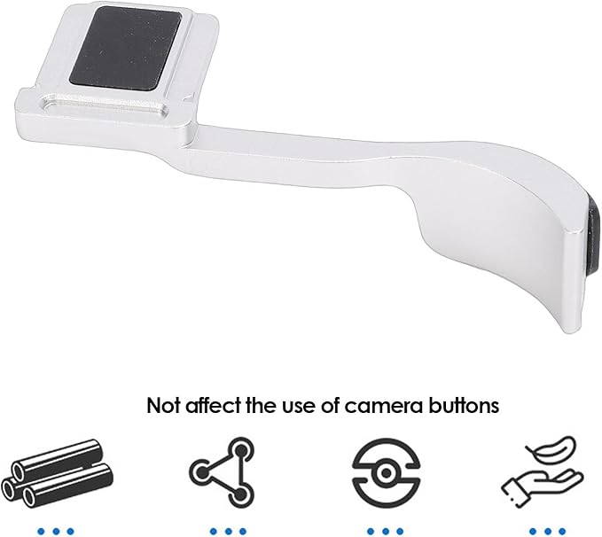 EBTOOLS Thumb Up Grip, CNC Machined Aluminum Alloy Thumb Rest for Q3 Camera, with Anti Scratch Silicone Pad for Stable Hand Hold (Silver)