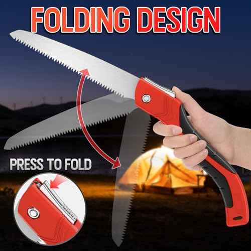 DIYSELF 1 Pack Folding Saw, 7-inch Hand Saw for Wood Cutting, Foldable Pruning Camping Survival Saw with Sk5 Blade, Camping Saw for Tree Trimming, Garden, Bushcraft, Outdoor Portable Hand Saw