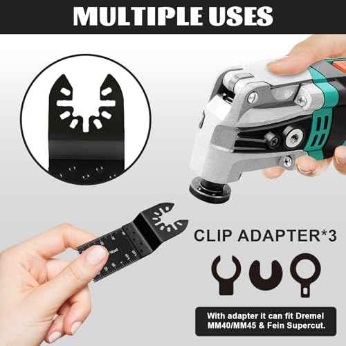 50-Piece Oscillating Tool Blades Kit -Universal Quick-Change Multi-MaterialCutting Blades for Wood, Metal, PlasticFits Dewalt, Milwaukee, Bosch, Makita,Ryobi & More