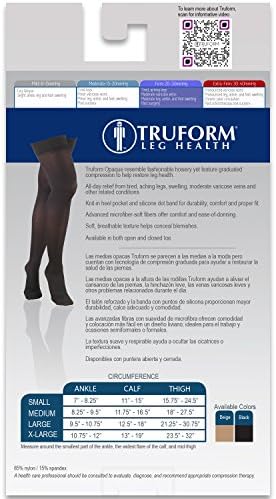 Truform Women's Compression Stockings, 20-30 mmHg, Thigh High Length, Closed Toe, Opaque, Beige, Small