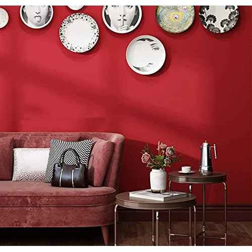 15.7" x 118" Thicken Red Contact Paper - Solid Color Peel and Stick Wallpaper for Cabinets and Countertops