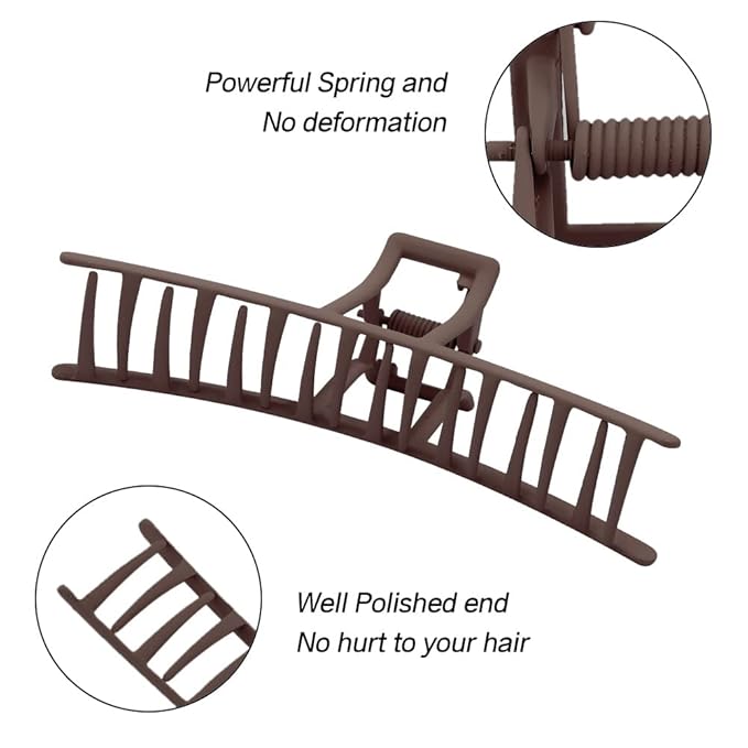 Large Metal Claw Clips for Thick and Long Hair, Butterfly Hair Styling Accessories, Hair Clamps for Women (Dark Coffee)