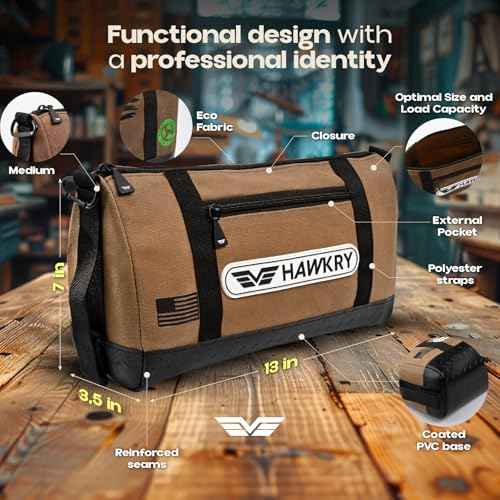 HAWKRY Heavy Duty Canvas Tool Bag ? Waterproof Canvas Zipper Pouch, Garden Tool Bag, Construction Bags Heavy Duty, Small Zipper Pouch, Motorcycle Tool, Multipurpose Fishing Bag